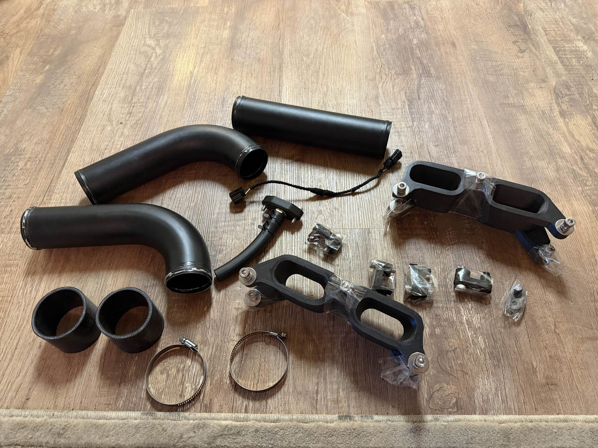 GropeTuned BRZ intake manifold adapter kit parts including head adapters, throttle body adapter and MAP extension harness